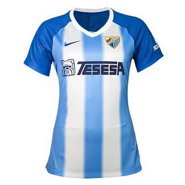 Camiseta Málaga 1ª Mujer 2018/19 Azul Blanco